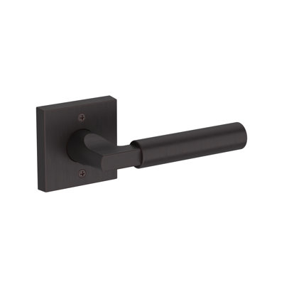 Lake Forest Passage Lever with Contemporary Square Rose in Venetian Bronze
