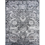 Hand Knotted Floral Area Rug in White/Gray