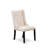 7 Piece Dining Room Table Set Consist of a Rectangle Wooden Table and 6 Cream Linen Fabric Upholstered Parson Chairs, Black-617936899-617936898-617936897