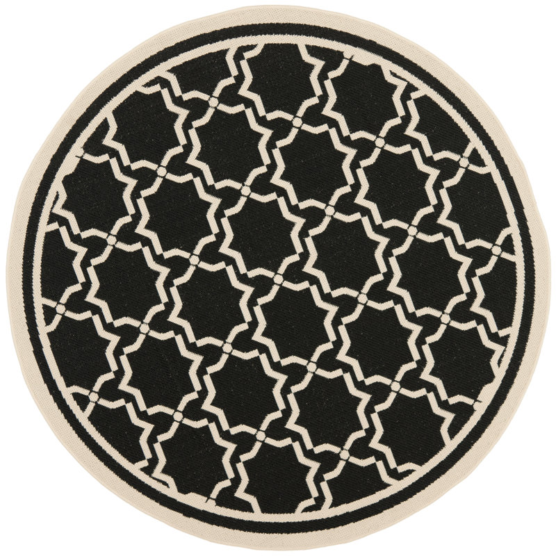 Tapis d'intérieur / extérieur à motif géométrique Dirks Performance, Rond 6 pi 7 po