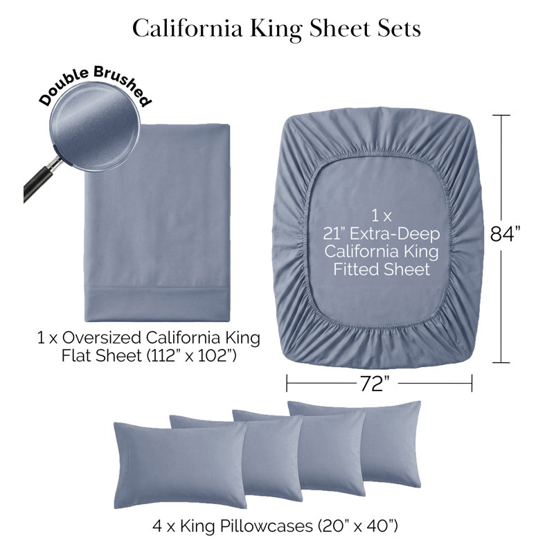 Vilano Springs Extra Deep Pocket Sheet Set, 6-Piece Ultra Soft Microfiber Sheets and Pillow Cases, Wrinkle Resistant, Easy Care
