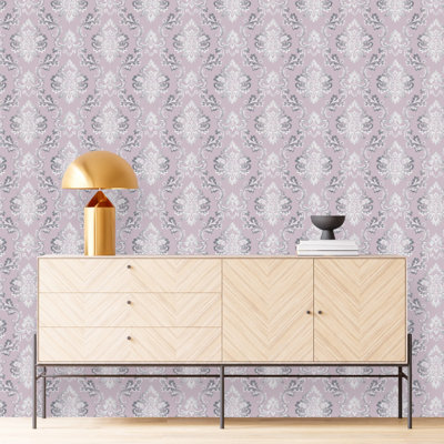 Kikelia Peel & Stick Damask Wall Mural