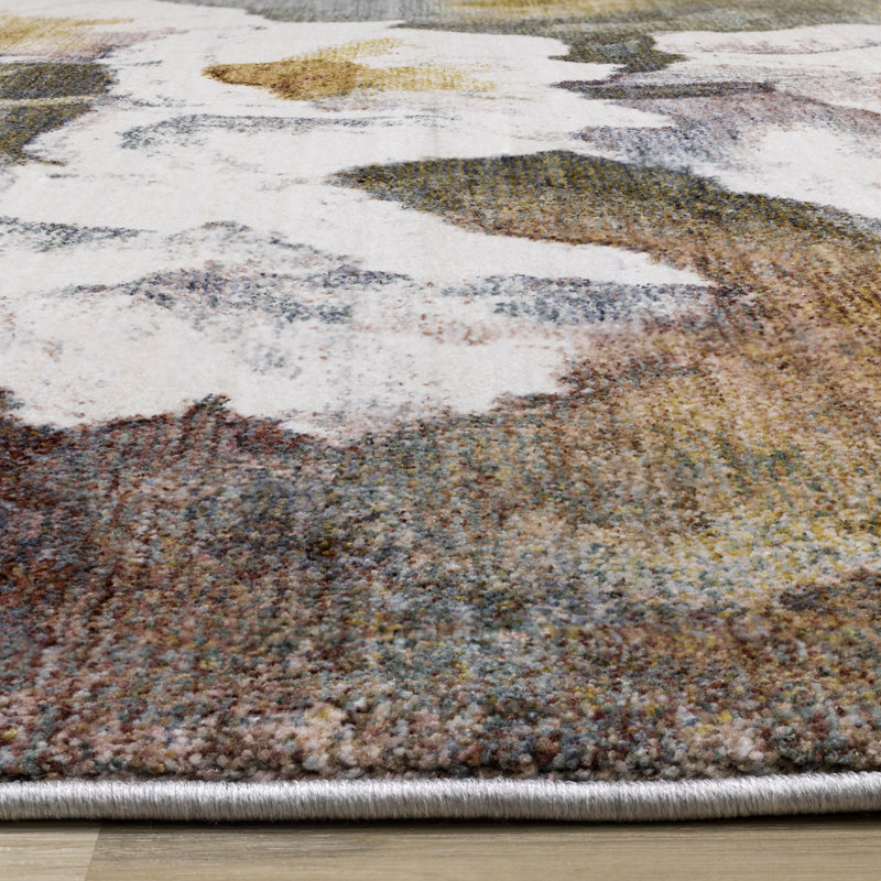 Tapis pelucheux botanique Orenda, Rectangle 5 pi 3 po x 7 pi 10 po