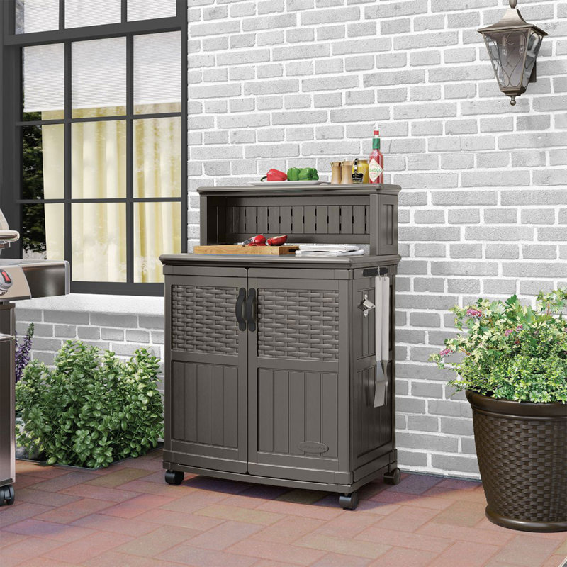 Suncast Patio Storage and Prep Station, Stoney