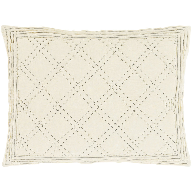 Kojo 100% Linen Quilt, Full/Queen, Cream/Charcoal