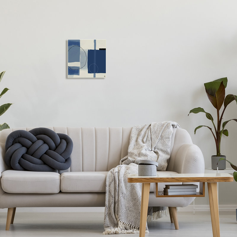 Bold Blue Geometric Shapes MDF Wall Art