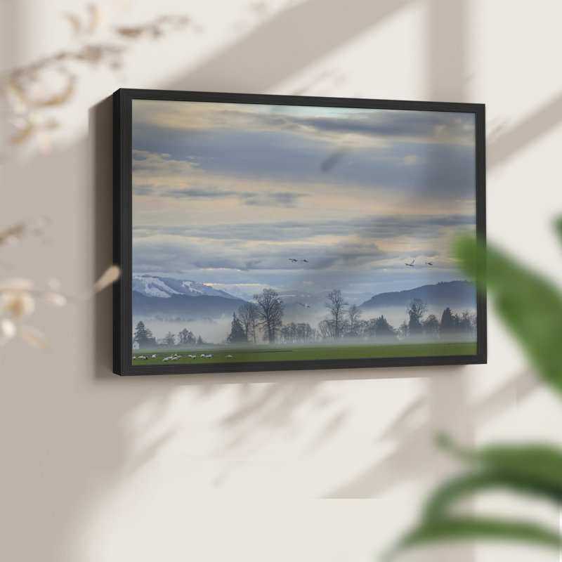 «Misty Horizon», impression encadrée, H 8 po x l 10 po, Noir, noir, noir, noir