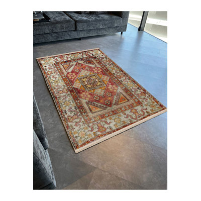 Tapis décoratif à motif floral jaune
