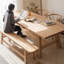 Table de salle à manger simple en bois massif de style nordique-103109946