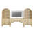 Home Office Set, 53.5" Modern Executive Desk With Charging Station And Drawers & 2 Piece 71"H Tall 5-Tier Arched Bookcases With Storage Cabinet For Living Room, Bedroom, Home Office-554711270-554711195