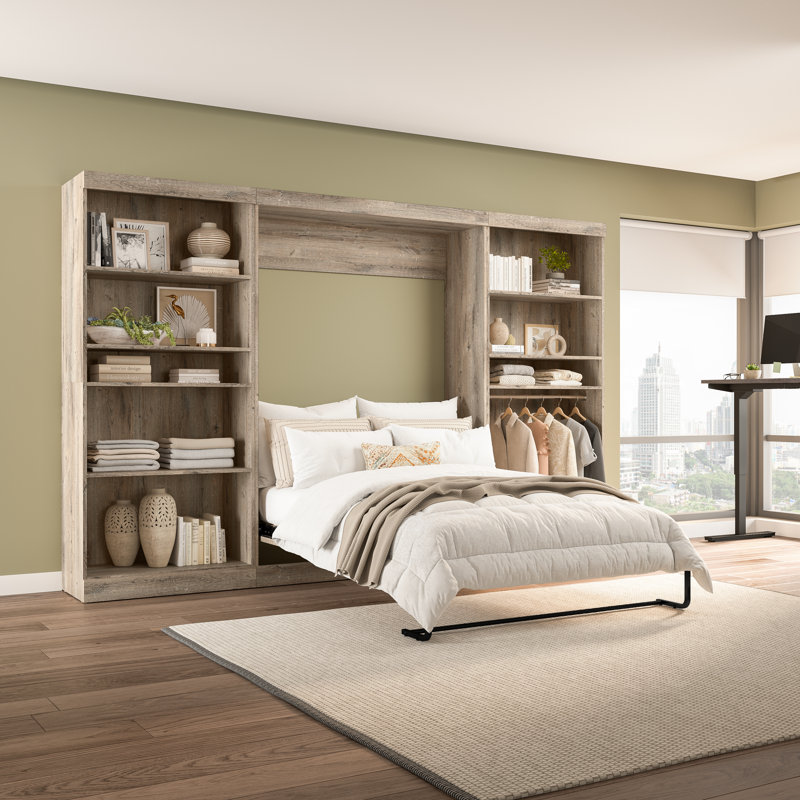 Arlex Murphy Bed, Full, Rustic Brown