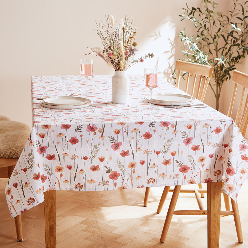 Harvest Flowers Cotton Table Cloth, 137cm W x 229cm L