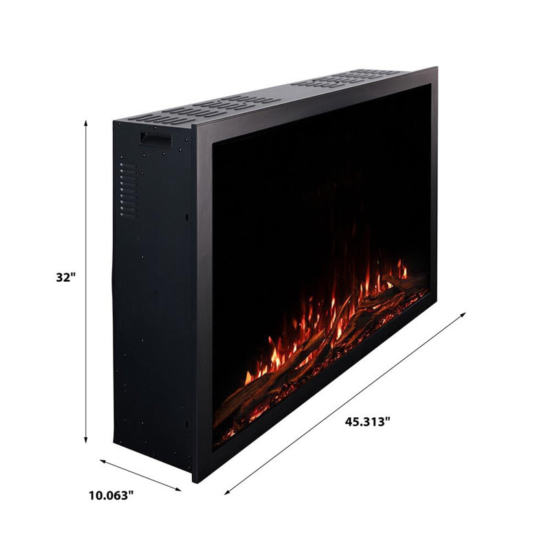 Highmark Traditional Electric Fireplace Insert Heater, WiFi, Google & Alexa Compatible, Logs & Crystals, 32" H x 44" W
