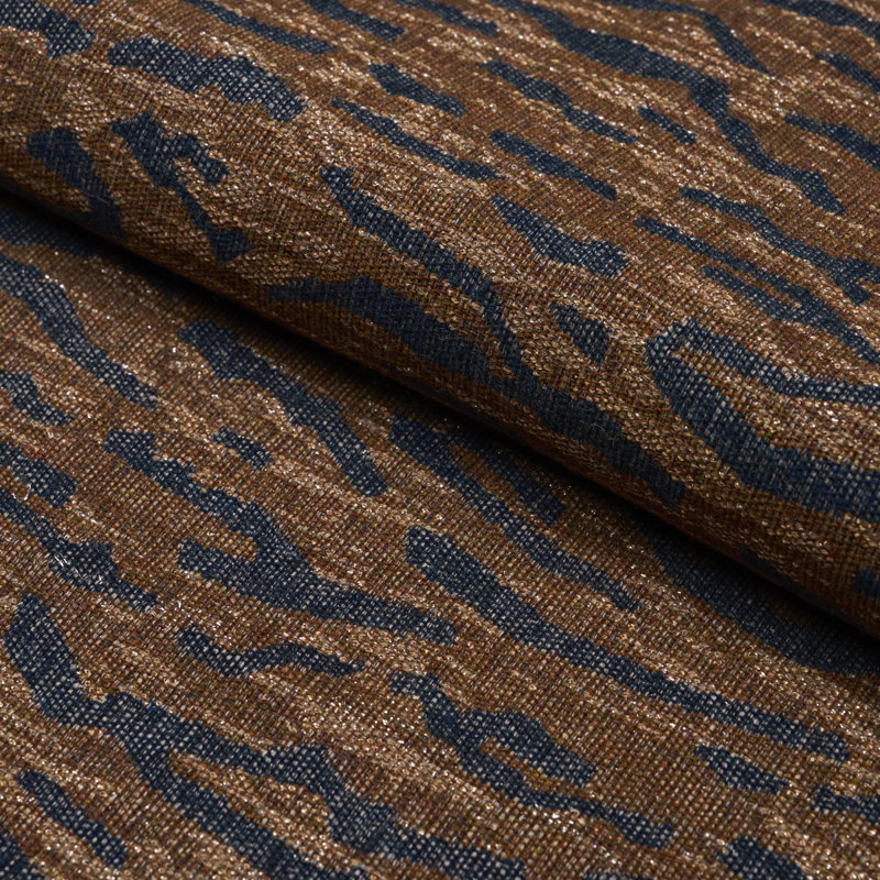 Schumacher x Patterson Flynn Altamira Fabric, Navy/Brown