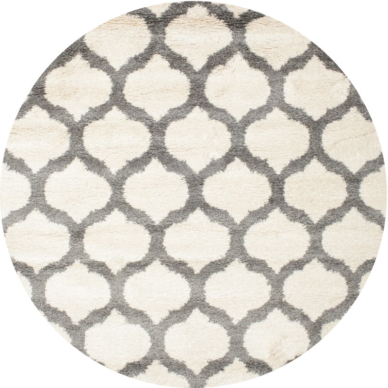 Tapis coquillage/gris zone contemporaine, Rond 4 pi