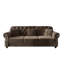 Canapé Chesterfield rembourré en velours avec garniture cloutée et accoudoirs roulés, canapé de style Mid-Century moderne capitonné, comprenant 1 repose-pieds-414922487