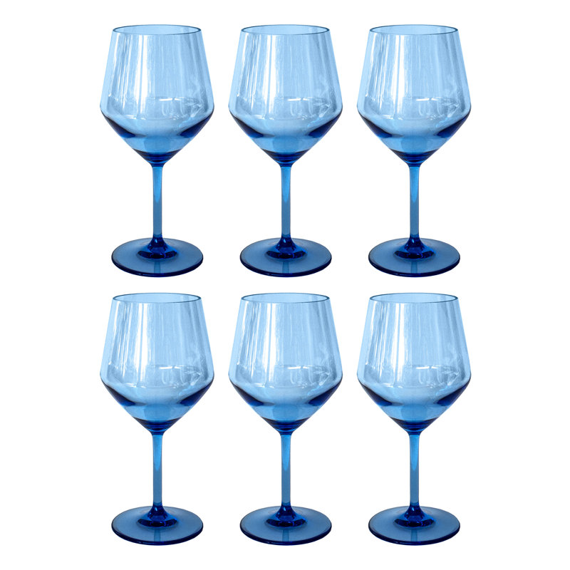 Verre à pied Kharan gris clair, Bleu