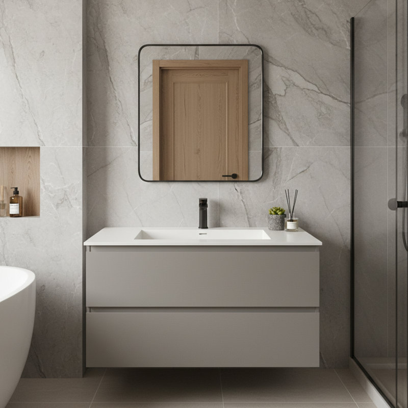 Dessus de meuble-lavabo de salle de bain en pierre à surface solide Casainc