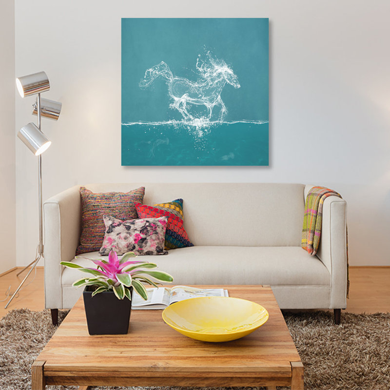 «Water Horse», impression sur toile, H 18 po x l 18 po x P 1,5 po, Toile tendue, Pas de tapis