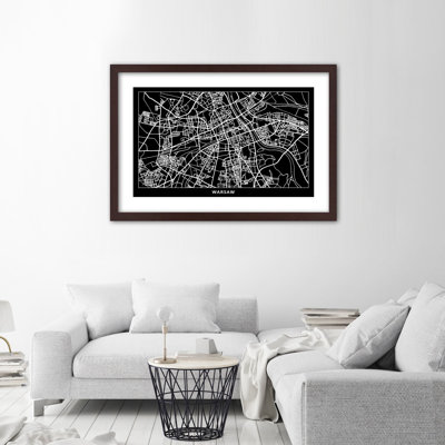 City Map Of Warsaw - Single Picture Frame Print