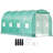 Walk-In Tunnel Greenhouse, 14.8 X 6.6 X 6.6 Ft Portable Plant Hot House W/ Galvanized Steel Hoops, 1 Top Beam, Diagonal Poles, Zippered Door & 8 Roll-Up Windows-128848449-128848450
