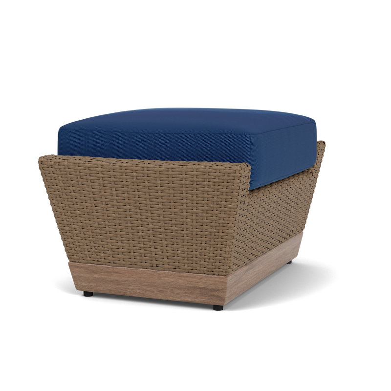 Charisma Rectangle Outdoor Ottoman Patio Ottoman, Flagship Lapis