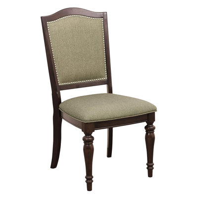Of 2 Dining Chairs In Dark Cherry: Upholstered Seat And Back, Modern Nailhead Trim Wood Side Cherry Finish: & Stylish