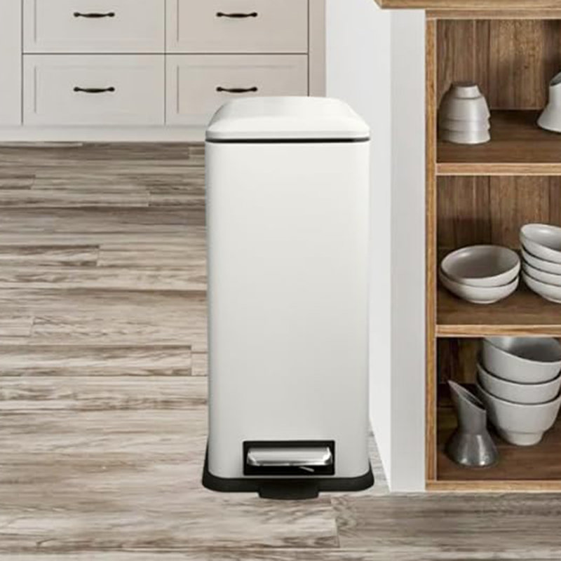 Poubelle de cuisine 8 gallons, Blanc / Blanc