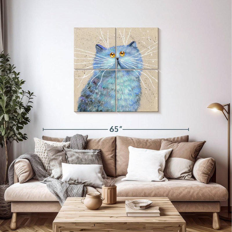 Brampt Blue Kitty, 38" H x 38" W