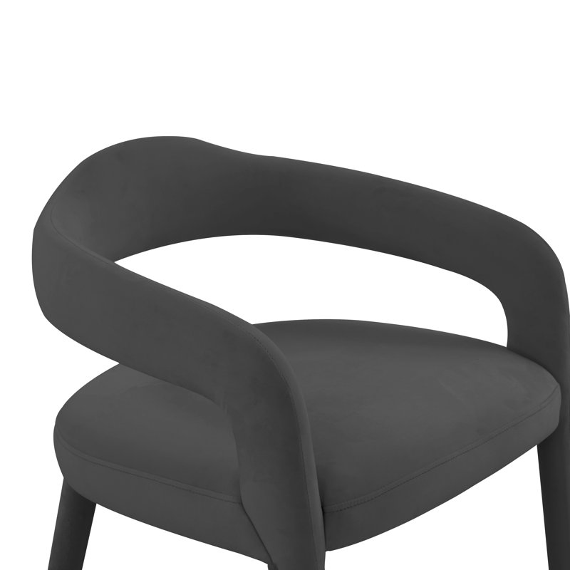 47.8cm H Velvet Upholstered Armchair, Black