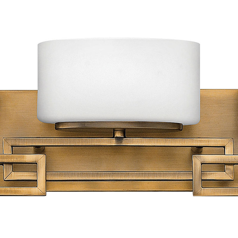 Brushed Bronze 5-Light Vanity Fixture with Etched Opal Glass Shades