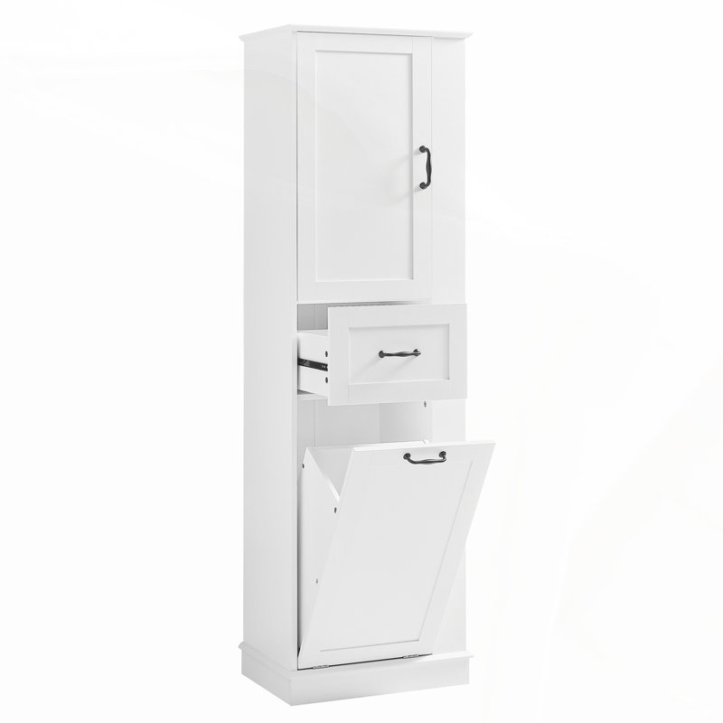 Bathroom Laundry Cabinet With Strong Storage, White