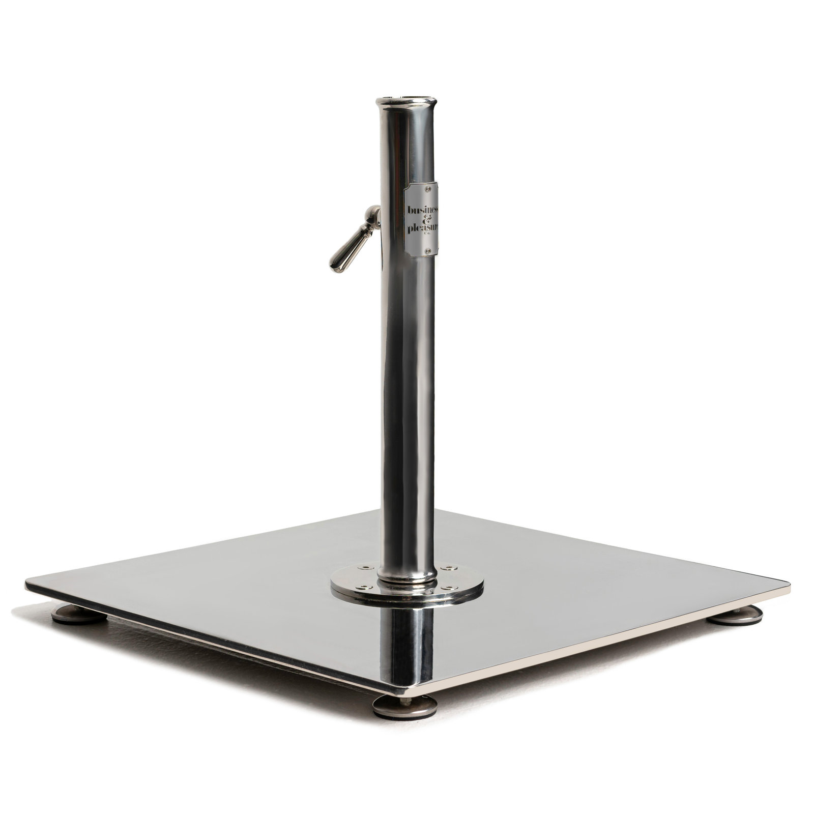Kaete Steel Free Standing Umbrella Base, Stainless Steel, Yes
