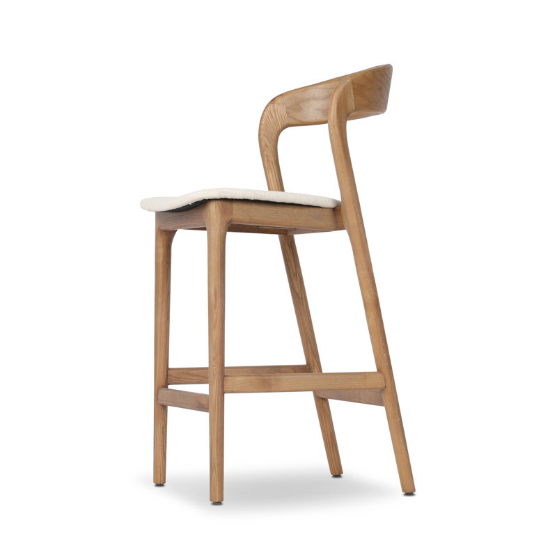 Amare Counter & Bar Stool, Alcala Cream Polyester Blend/Natural, Bar Stool (30" Seat Height)