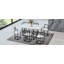Ensemble de table de salle à manger moderne de 6 pièces avec 6 pièces pour 6 personnes en noir et blanc de qualité supérieure TopMAX (noir SKU: SP000017)-1427723593-1427723594
