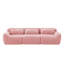 Tissu moelleux moelleux et moelleux de 114 po, canapé modulaire modulaire, conception ergonomique avec coussins décoratifs, raccordement à boucle à compression complète pour étude, cinéma maison, rose-1249080320-1249080445