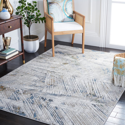 Wayde Abstract Gray/Blue Area Rug