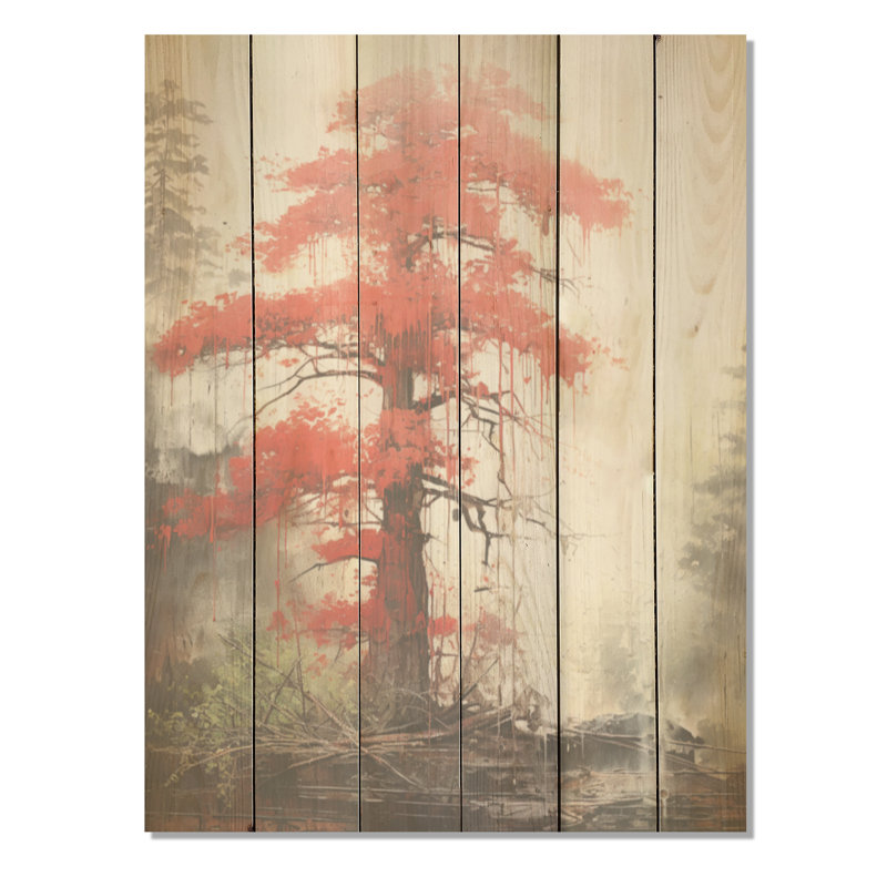 Forêt, séquoia, arbre, charme, arbre, séquoia, panneau de bois sur bois de pin naturel, H 20 po x l 10 po