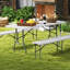 Ensemble de table de pique-nique pliable 3 pièces avec table basse de 6 pieds et 2 bancs-1333030549