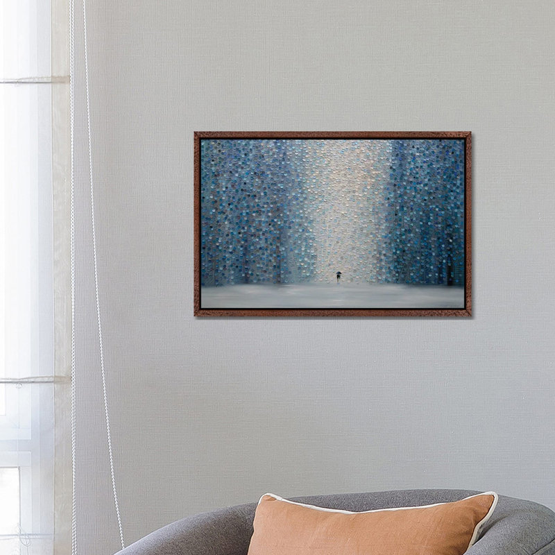 Rainfall by Ekaterina Ermilkina - Painting on Canvas, 66.04 cm H x 45.72 cm W, Classic Brown Wood Framed