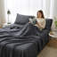 Ensemble de draps gris anthracite-130094518