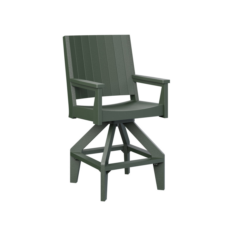Berlin Gardens Mayhew Chat Extra Tall Swivel Chair, Brazilian Walnut, 25.5"