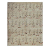 Hand Woven Silk and Wool Floral Area Rug