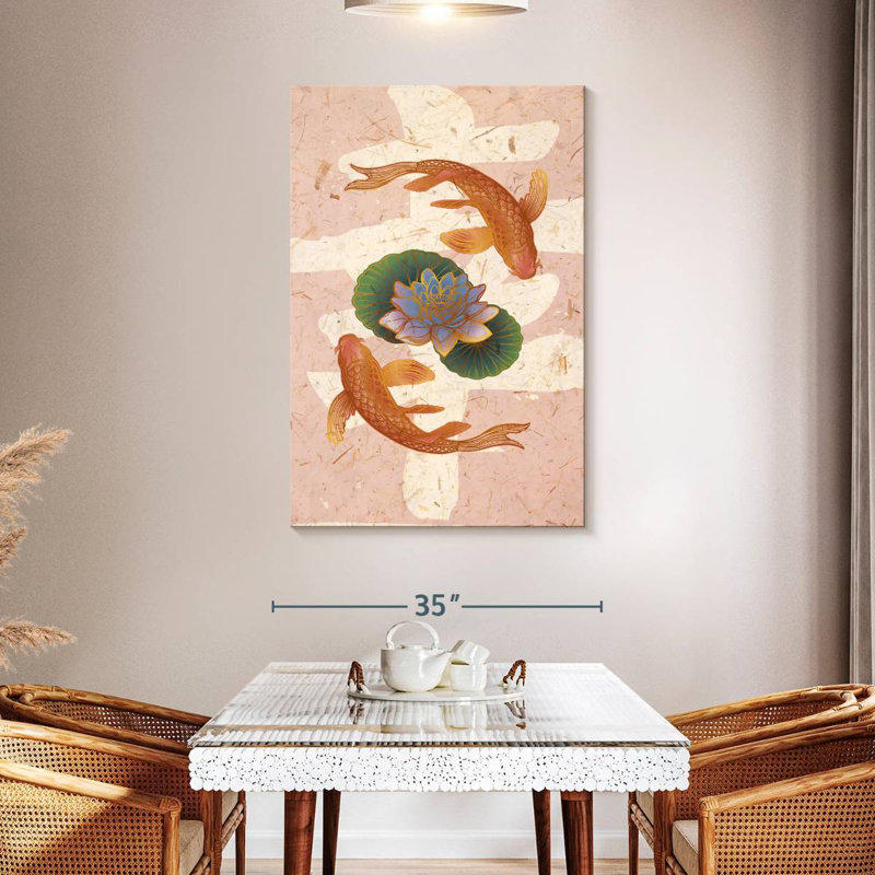 Brampt Lotus Koi Fish, 48" H x 32" W