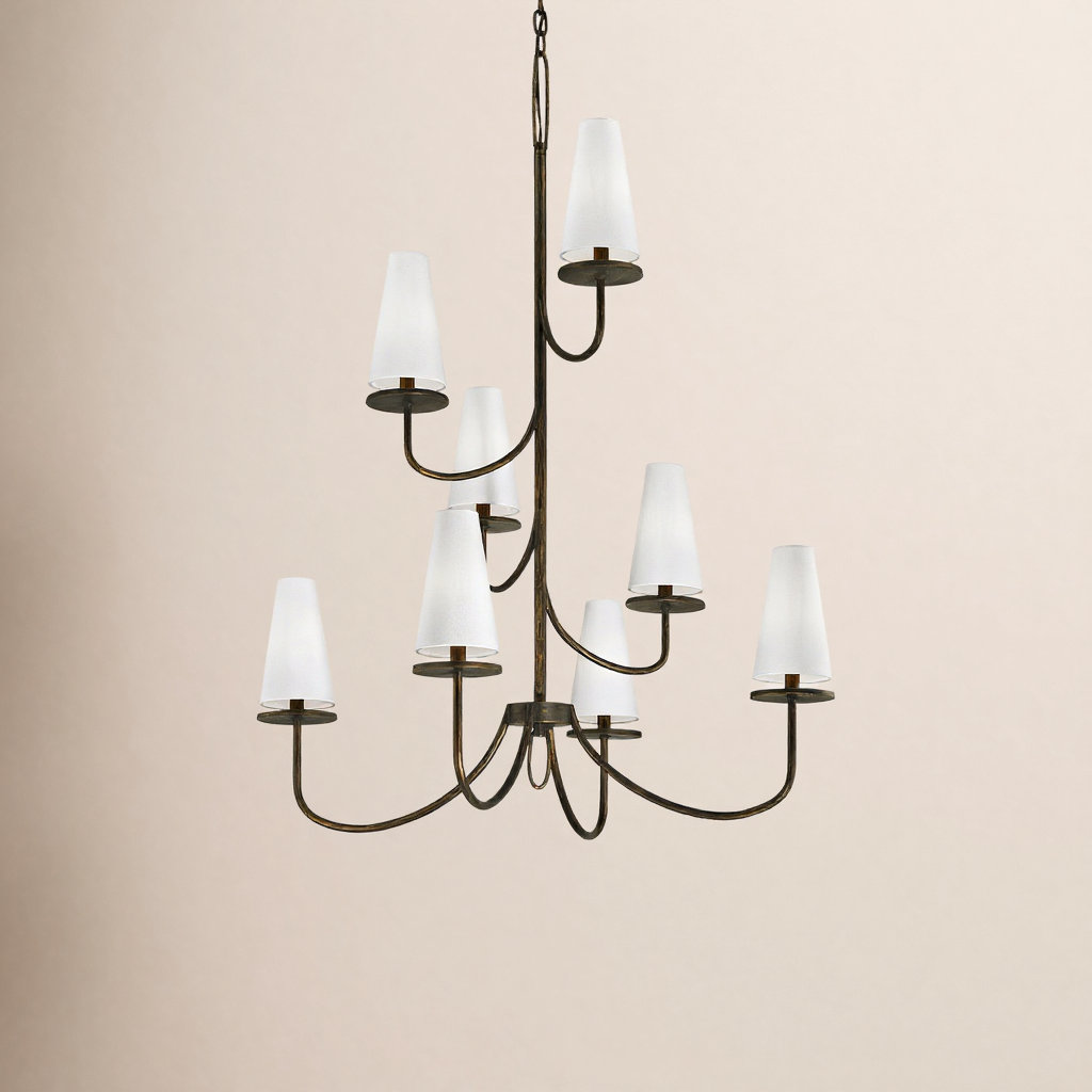 Walling 8 - Light Dimmable Empire Chandelier, Textured Bronze