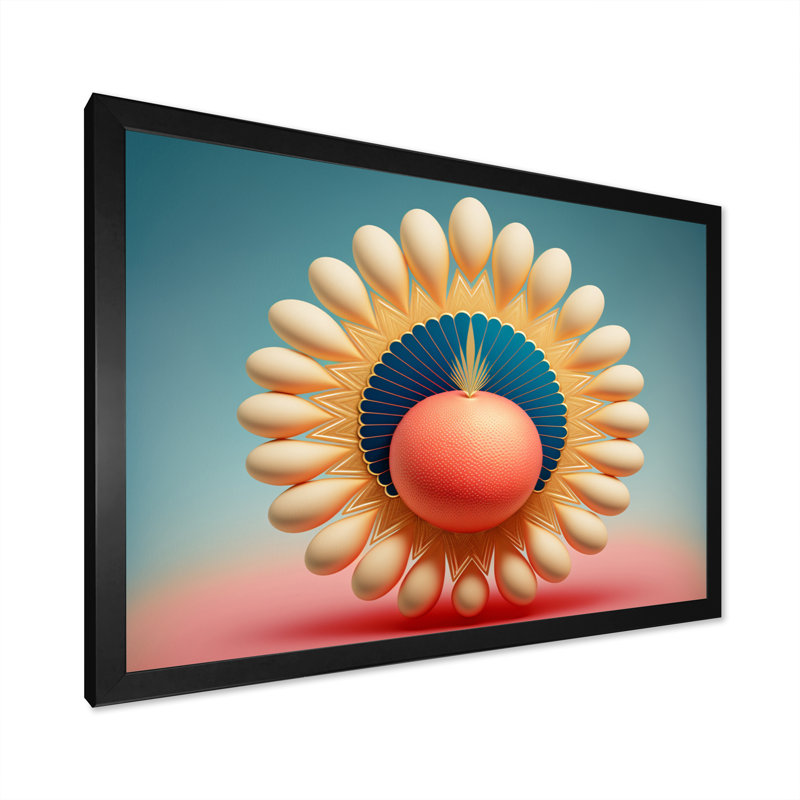 Golden Terra Rosa orange - reproduction sur toile, H 16 po x l 32 po x P 1 po, Impression noire sur toile encadrée