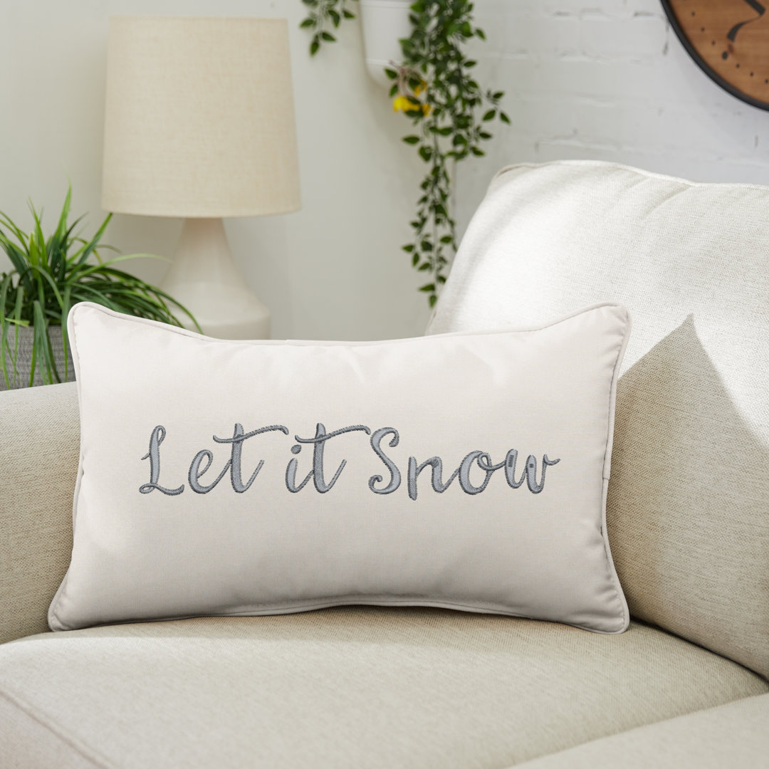 Let It Snow Outdoor Rectangular Pillow Cover & Insert Mozaic Company