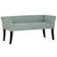 Banc d'appoint rembourré bleu sarcelle avec mousse haute densité, passepoil et accoudoirs évasés-1843022815