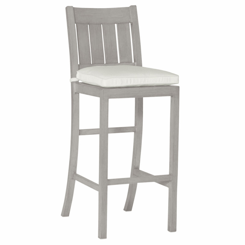 Tabouret de bar Club Wrought, Pas de soudure, Blanc naturel, Huître