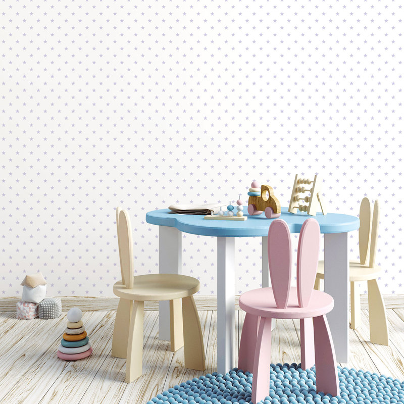 Farris 10m x 53cm Matte Wallpaper Roll, Purple/White